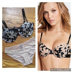 VS black unlined balconnet floral bra